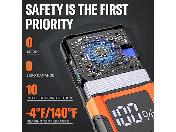 ASPERX AX4500 Jump Starter, 4500A - Orange