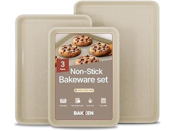 BAKKEN Nonstick Baking Pan 3Pk
