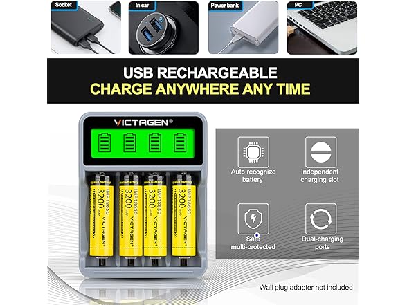 VICTAGEN Victagen_Combo 18650 Battery Charger Combo