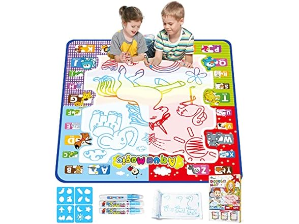 Jasonwell Aqua Water Doodle Mat 31"x31" Alphabet
