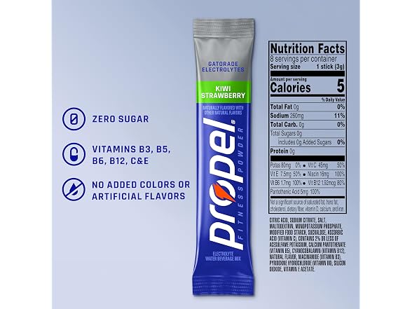 Propel Drink Mix Packets Kiwi Strawb