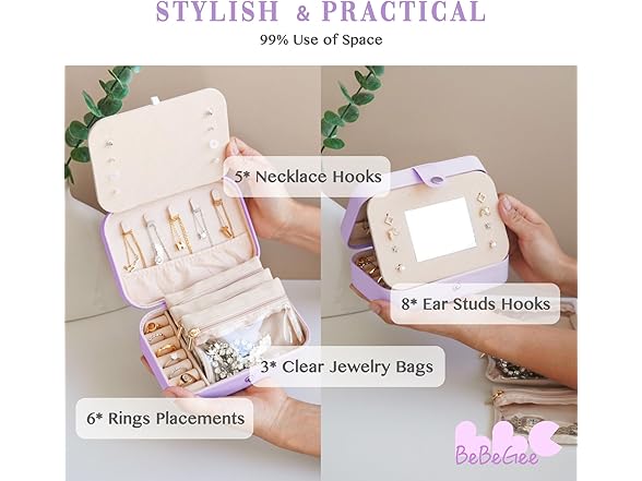 BeBeGee Portable Jewelry Organizers Tray