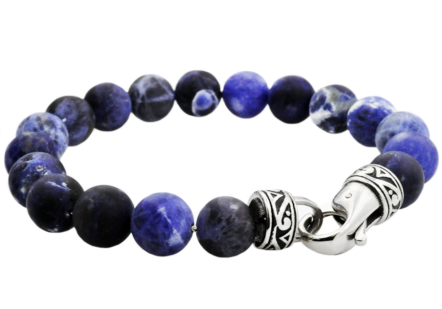Genuine 10mm Stainless Steel Bead Bracelet - Gallery 10