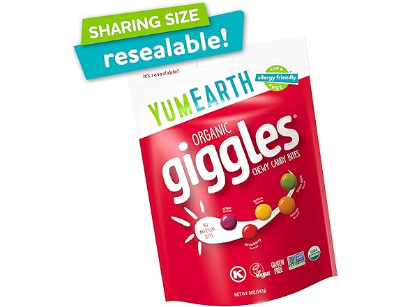 YumEarth Organic Giggles Chewy Candy 5 oz