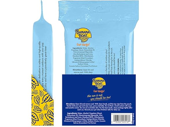 Banana Boat Dog Wipes Cooling 50ct