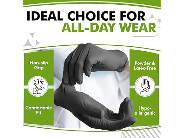 SLIMFIT GLOVE Disposable Black (Medium)