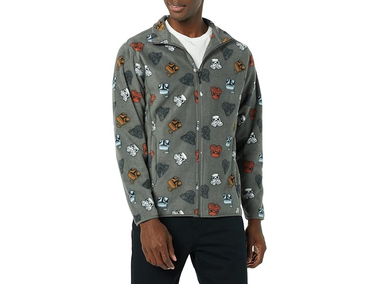 Amazon Essentials Disney Marvel Star Wars Mens Polar Fleece Full Zip Mock Jacket