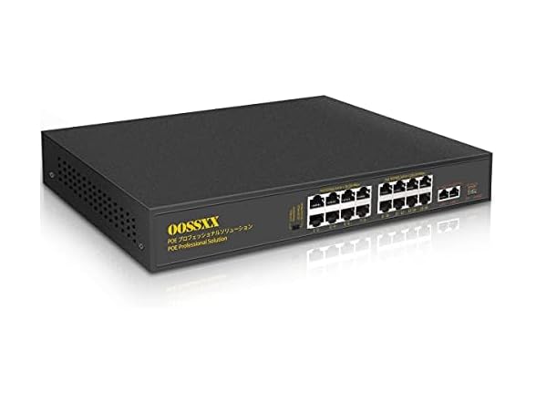 OOSSXX 16 Port 100Mbps PoE+/ 2 Giga Up-Link