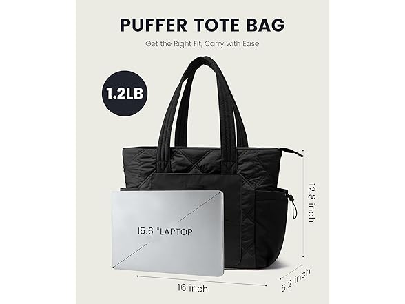Puffer Bag and Work Bags with Zipper