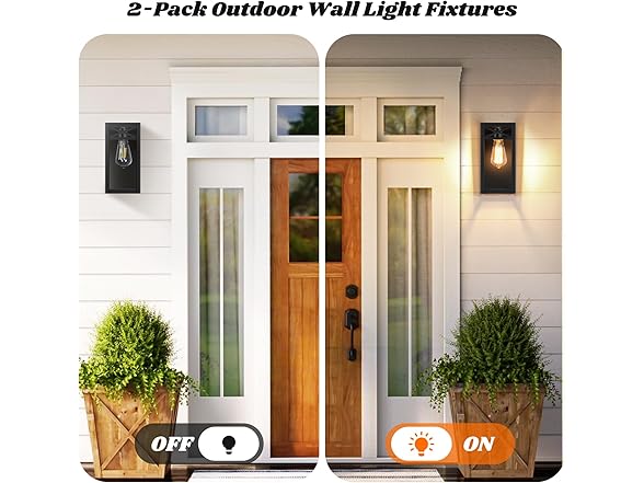 VerRon 2Pk 9.6" Outdoor Wall Light Fixture