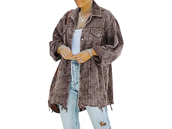 Hixiaohe Fall Corduroy Jacket for Women