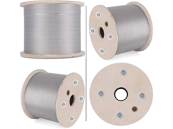 VEVOR 3/16 Inch 7x19 Stainless Steel Aircraft Cable Reel 500FT Stainle