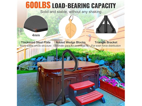 Hot Tub Handrail, 360 Rotatable Spa Side