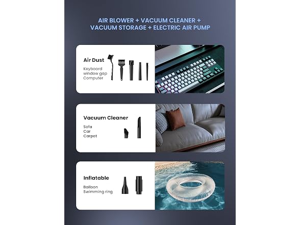 Shinebella Wireless Compressed Air Duster &Car Vacuum 2 in 1