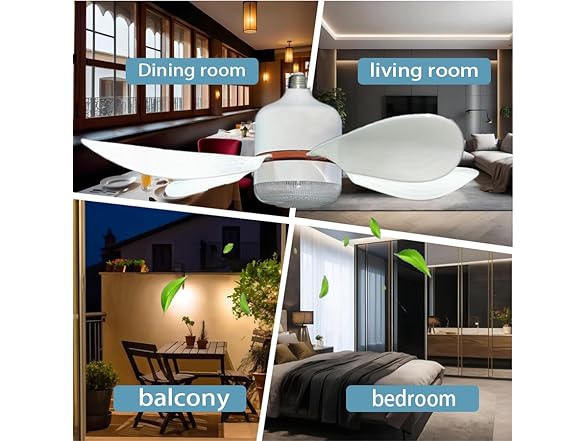 YoYuZJ Ceiling Fan with Light E26/E27