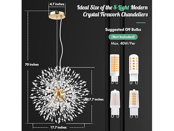 VerRon 8-Light Gold Dandelion Chandelier