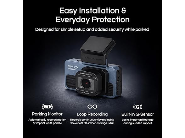 Minolta 2.5K Quad HD Dash Camera