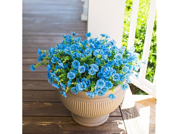 HyeFlora Blue Artificial Flowers 12 Bundles
