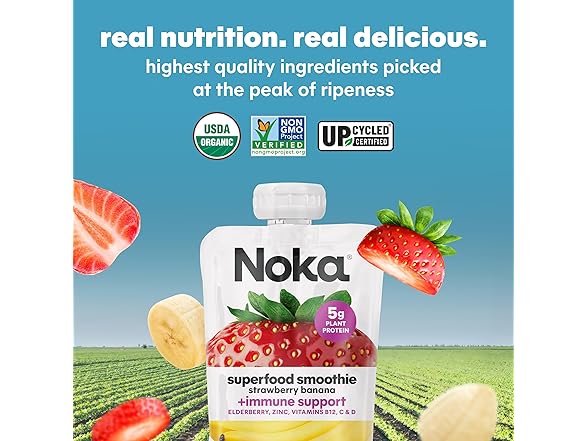 Noka Strawberry Banana Smoothie, 6pk