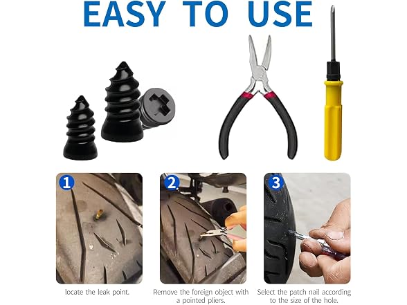 VIPFIT 40PCS Tire Repair Nail Kit