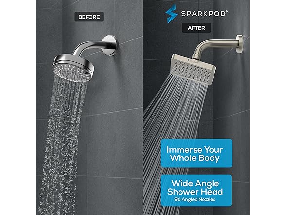 6" Square High Pressure Rain Shower Head