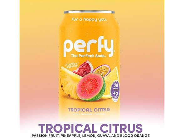 12PK PERFY Caffeine Free Tropical Citrus Soda