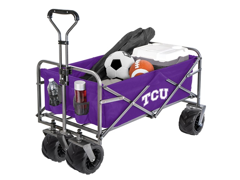 Smart Design Collegiate Heavy-Duty Utility Collapsible Wagon Beach Cart 20.15 x 35.5 x 22.5 Officially Licensed Logo