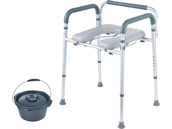 Commode Chair, Bedside Commode with Padded Seat