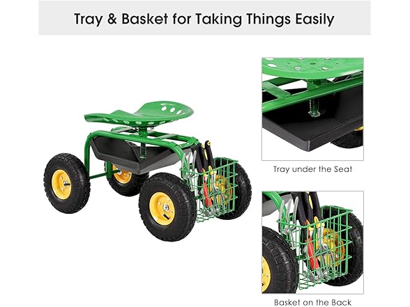 IRONMAX Garden Cart with Seat