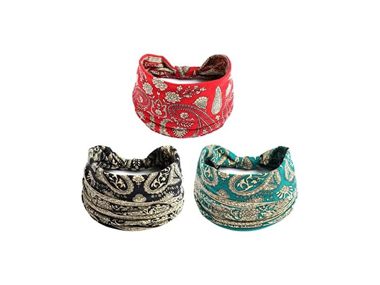 3 Pack Women's Elastic Sports Headband