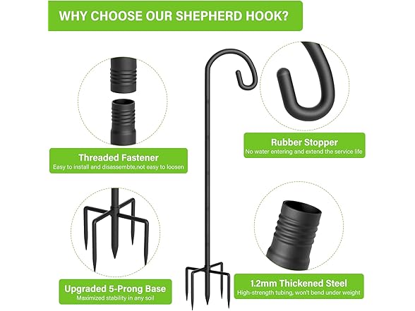 Gientan Shepherds Hooks for Outdoor