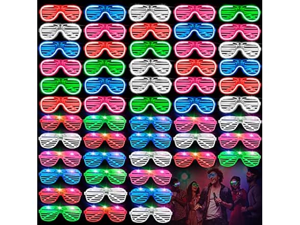 Wyuuyaa 80 Pack LED Light Up Glasses