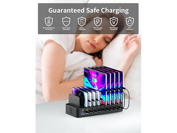 10-Port USB C Fast Charger Station | 600W