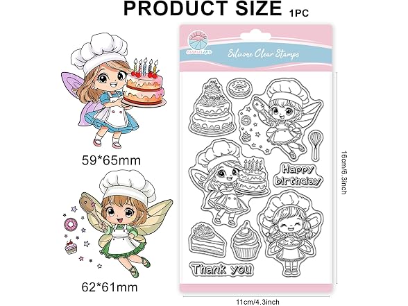GLOBLELAND Baking Fairy Clear Stamps for