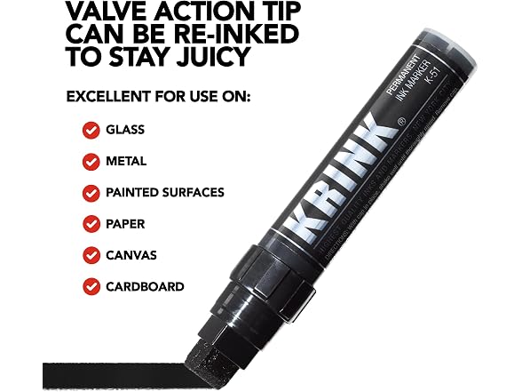 Krink K-51 Black Alcohol Based Marker, Handmade