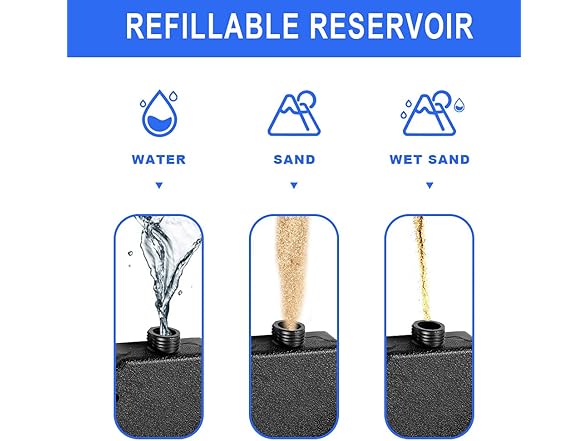 Tiktun 4-Piece Umbrella Base, Black