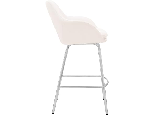 Armen Living Aura White Swivel 30" Bar Stool-Set of 3