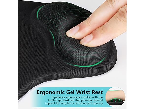 Soqool Mouse Pad, 2 Pack Ergonomic Mouse