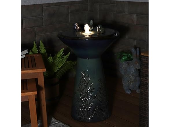 Sunnydaze Gathering Birds 28" Ceramic Fountain