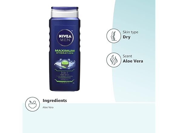 Nivea For Men Maximum Hydration 3-in-1 Body Wash - 16.9 oz