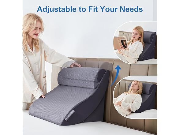 Paxato 4PCS Bed Wedge Pillow Set
