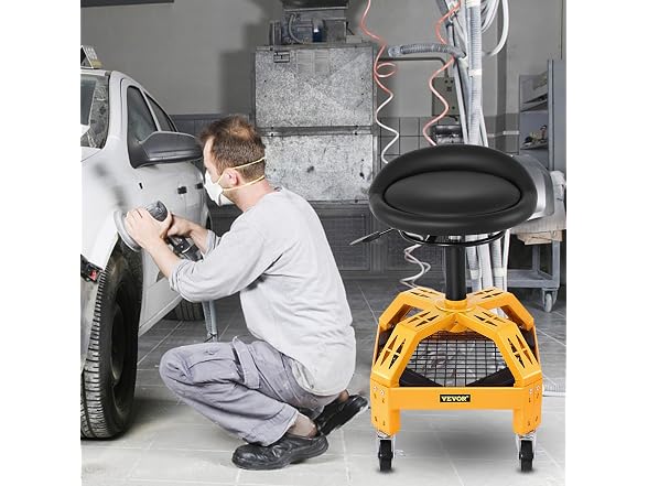 Rolling Garage Stool, 300LBS Capacity 28.7in