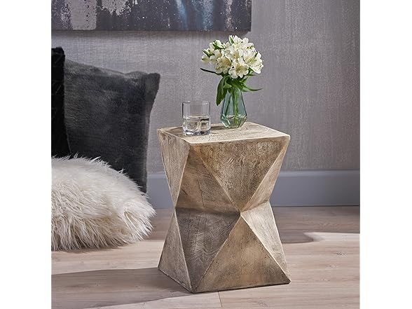 Christopher Knight Home Manuel Weight Concrete Accent Table, Light Gray