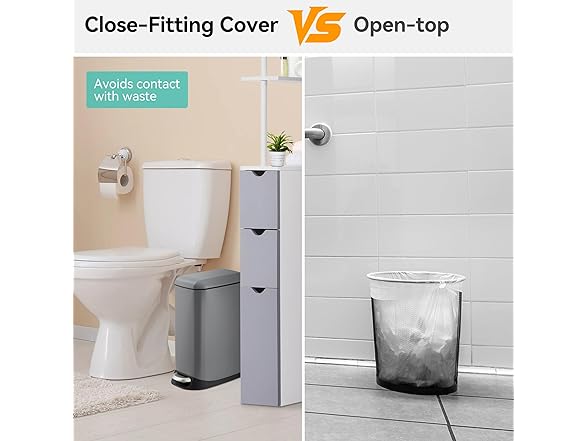 dainslef Bathroom Trash Can with Lid Gray.
