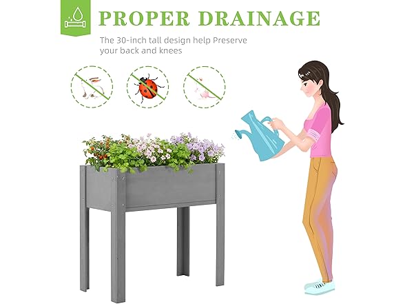 SoliWood BC075525010165 Raised Garden Bed with Legs (Open Box)