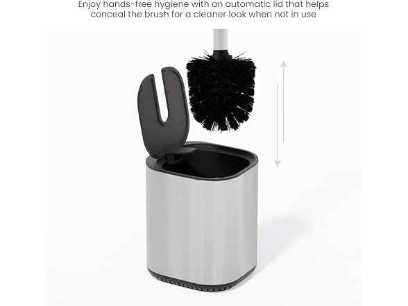 Home Zone Living Toilet Brush with Automatic Lid