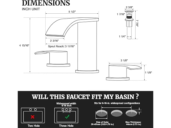 8" Gold Waterfall Sink Faucet