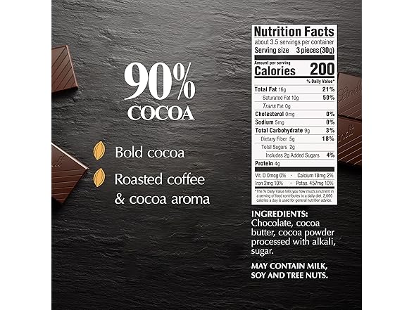 Lindt Excellence 90% Dark Choc Bars 4ct