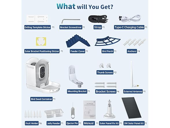 NAVFS AI Smart Bird Feeder | 2K | 2.4Ghz