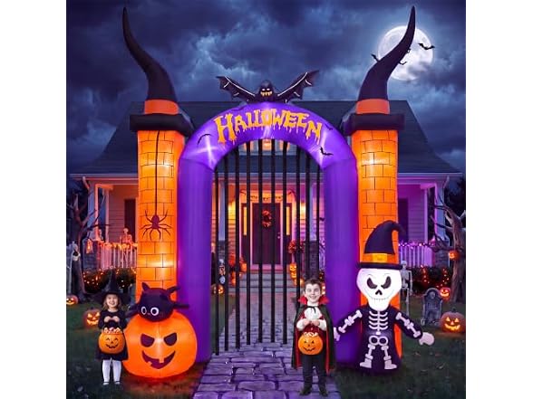 12.5FT Halloween Inflatable Arch Skull
